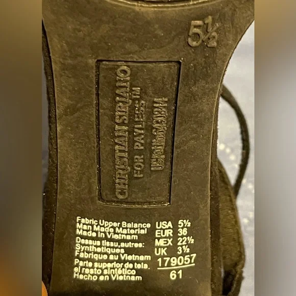 Christian Siriano Women's Kam Black Criss-Cross Pump Heel Shoes 5-1/2 Medium - Picture 5 of 12